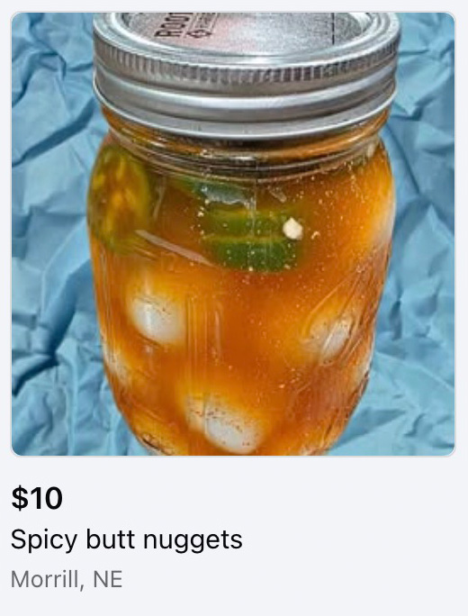 spicy butt nuggets listing