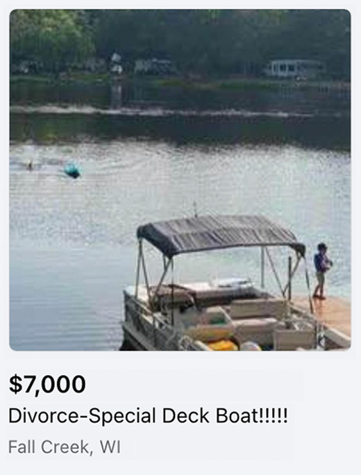 divorce sale boat listing